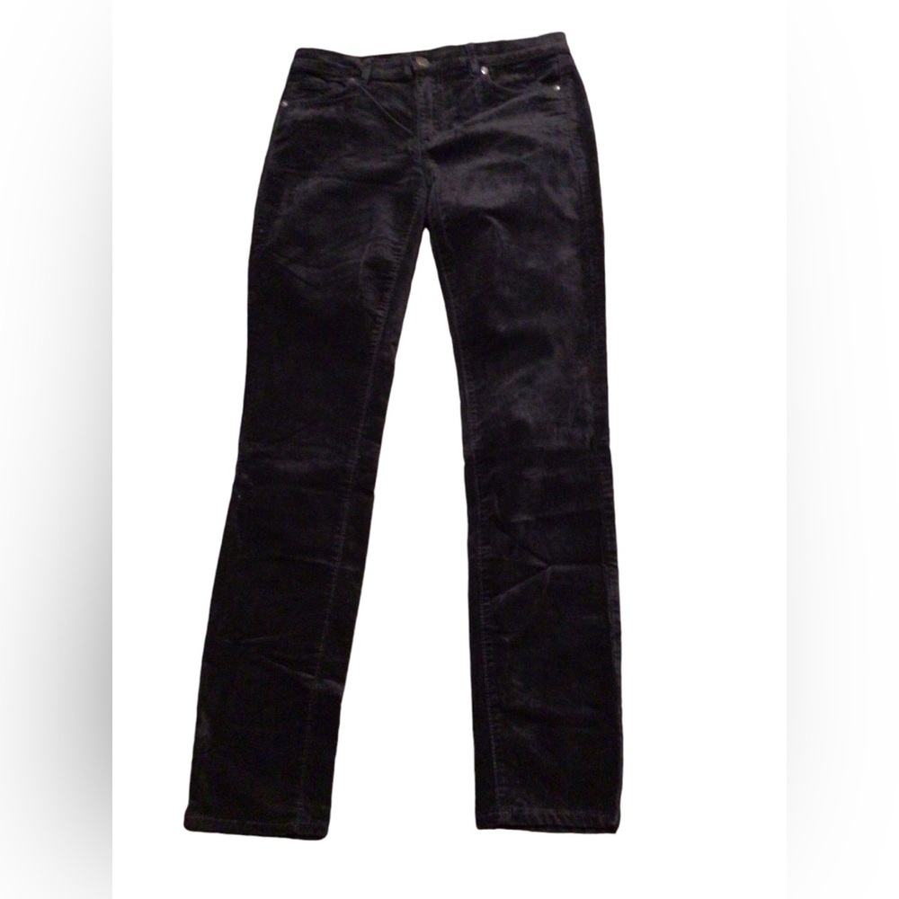 Loft Black Pants Velvet Velour Size 2/24 Modern Skinny